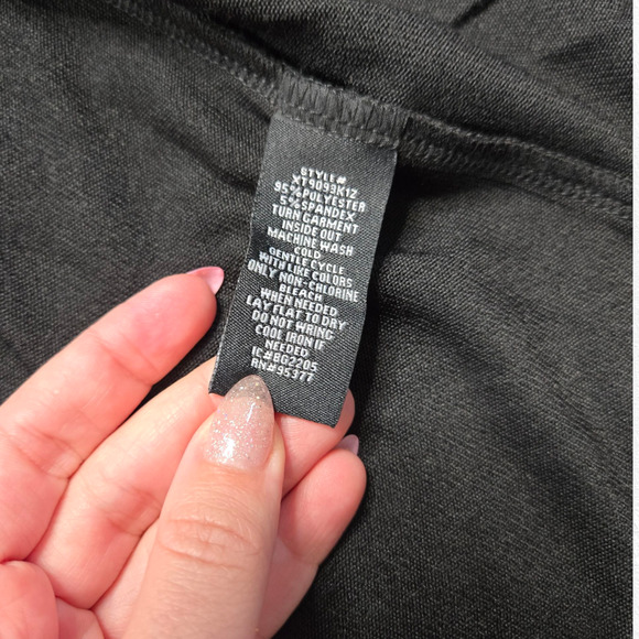 Sanctuary Black Black Open Front Knit Patch Pockets Cardigan Sweater Size 2X - Picture 7 of 8